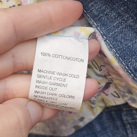 Denim Shacket Jacket Blast Blues Patch L Vintage? - Picture 12 of 12